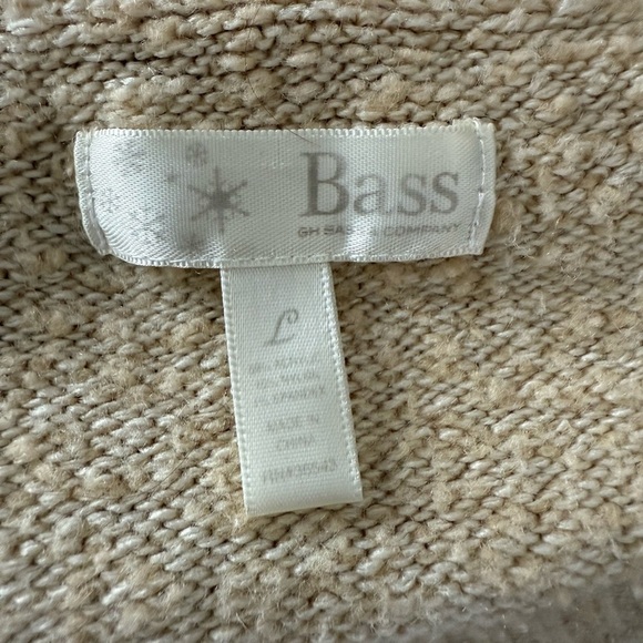 G.H. Bass Hooded Knit Pullover Sweater V-Neck 1/4 Button Women's Sz L - Picture 4 of 4